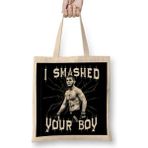 Humuts Khabib Nurmagomedov I Smashed Your Boy Bez Uzun Saplı Açık Bej Rengi Çanta