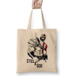Humuts Kratos Still a God Uzun Saplı Açık Bej Bez Çanta