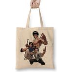 Humuts Kung Fu Trio Uzun Saplı Açık Bej Bez Çanta