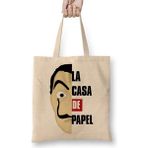 Humuts La Casa De Papel Salvador Dali Uzun Saplı Açık Bej Bez Çanta