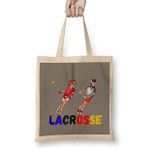 Humuts Lacrosse Girl Funny Lacrosse Uzun Saplı Açık Bej Bez Çanta