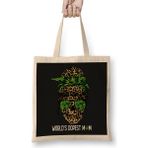 Humuts Leopard Skull Lady Worlds Dopest Mom Marijuana Weed Bez Kadın Günlük Çanta