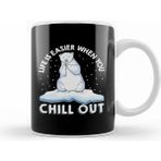 Humuts Life is Easier When You Chill Out Polar Bear Pun Beyaz Kupa