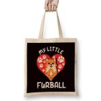 Humuts Little Fur Ball Pomeranian Pommy Pom Dog Breed German Spitz Uzun Saplı Açık Bej Bez Çanta