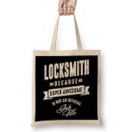 Humuts Locksmith Work Job Title Gift 01 Uzun Saplı Açık Bej Bez Çanta