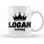 Humuts Logan Name Personalized Custom Vintage Retro Rainbow Design Gift Baby Gift For Him Beyaz Kupa