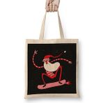 Humuts Lol Santa Funny Yılbaşı Yeni Yıl Konseptli Christmas Uzun Saplı Açık Bej Bez Çanta