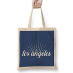 Humuts Los Angeles Logo Uzun Saplı Açık Bej Bez Çanta