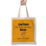Humuts Love Asian The Way You Like Ramen Bez Uzun Saplı Açık Bej Rengi Çanta