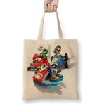 Humuts Mario Kart Açık Bej Uzun Saplı Bez Çanta