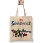 Humuts Marvel Avengers 06 Açık Bej Uzun Saplı Bez Çanta