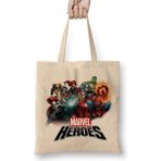 Humuts Marvel Heroes Açık Bej Uzun Saplı Bez Çanta