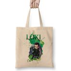 Humuts Marvel Loki Açık Bej Uzun Saplı Bez Çanta