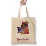 Humuts Mauritania In Watercolor Bez Uzun Saplı Açık Bej Rengi Çanta