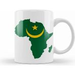 Humuts Mauritanian Pride with Mauritania Flag Clipped Inside Africa Beyaz Kupa