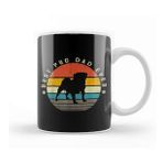 Humuts Mens Best Pug Dad Ever Funny Pug Dog Vintage Gifts Köpek Beyaz Porselen Kupa Bardak