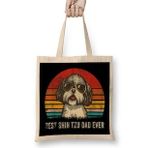 Humuts Mens Best Shih Tzu Dad Ever Funny Shih Tzu Dad Gift Dog Lover Bez Kadın Günlük Çantavvvvvvv