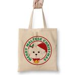 Humuts Merry Christmas Maltese Dog Bez Kadın Günlük Çanta