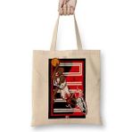 Humuts Michael Jordan Art Açık Bej Uzun Saplı Bez Çanta