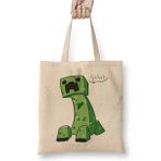 Humuts Minecraft Creeper 01 Bez Uzun Saplı Açık Bej Rengi Çanta