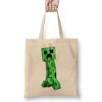 Humuts Minecraft Creeper 02 Bez Uzun Saplı Açık Bej Rengi Çanta