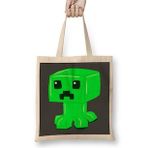 Humuts Minecraft Creeper 03 Bez Uzun Saplı Açık Bej Rengi Çanta