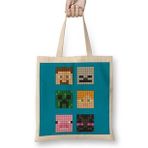 Humuts Minecraft Famous Characters Bez Uzun Saplı Açık Bej Rengi Çanta