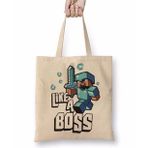 Humuts Minecraft Like A Boss Bez Uzun Saplı Açık Bej Rengi Çanta