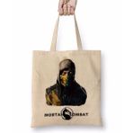 Humuts Mortal Kombat Scorpion And Sub Zero Bez Uzun Saplı Açık Bej Rengi Çanta