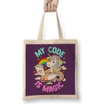 Humuts My Code Is Magic Unicorn Computer Programmer Coder Bez Çanta