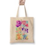Humuts My Little Pony M6 Açık Bej Uzun Saplı Bez Çanta