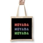 Humuts Nevada State Flag Gift - Vintage Retro Rainbow Style Bez Uzun Saplı Açık Bej Rengi Çanta