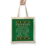 Humuts Nice List Elf Quote Christmas Kni Bez Uzun Saplı Açık Bej Rengi Çanta