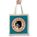 Humuts Nicola Sturgeon All Star Converse Logo Bez Uzun Saplı Açık Bej Rengi Çanta