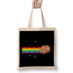 Humuts Nicolas Cage Nyan Cat Meme Bez Uzun Saplı Açık Bej Rengi Çanta