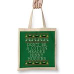 Humuts Ninny Muggins Elf Quote Christmas Knit Bez Uzun Saplı Açık Bej Rengi Çanta