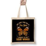 Humuts No One Can Do It For You Choose To Use Your Wings Bez Uzun Saplı Açık Bej Rengi Çanta