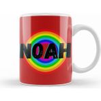 Humuts Noah Name Custom Vintage Retro Rainbow Style Design Gift Baby Gift For Him Kupa