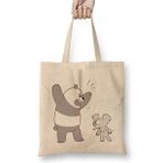 Humuts Nom Nom We Bare Bears 05 Bez Uzun Saplı Açık Bej Rengi Çanta