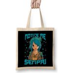 Humuts Notice Me Senpai Anime Girl Japanese Cute Manga Bez Kadın Günlük Çanta