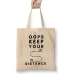 Humuts Oops Keep Your Distance Bez Kadın Günlük Çanta