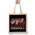Humuts Persona 5 Strikers All Member Bez Uzun Saplı Açık Bej Rengi Çanta