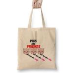 Humuts Pigs Are Friends Not Food Animal Rights Pıgs Are Frıends Not Food Animal Rights Vegan Gift Sticker Bez Çanta