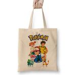 Humuts Pokemon Hepsi Açık Bej Uzun Saplı Bez Çanta