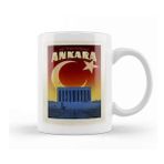 Humuts Porselen Beyaz Başkent Ankara ve Anıtkabir Kupa Bardak