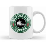 Humuts Porselen Beyaz Baywatch Coffee Starbucks Logo Kupa Bardak