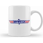 Humuts Porselen Beyaz Baywatch Top Gun Logo Kupa Bardak
