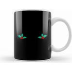 Humuts Porselen Beyaz Christmas Chest Holly Kupa Bardak