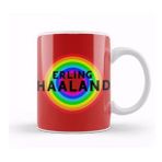 Humuts Porselen Beyaz Erling Haaland Vintage Retro Rainbow Style Kupa Bardak