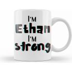 Humuts Porselen Beyaz Ethan Name Personalized Custom Vintage Retro Rainbow Design Gift Baby Gift For Him Kupa Bardak